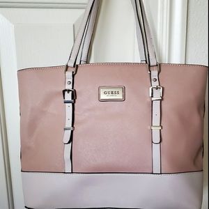 Pink and white Guess shoulder bag